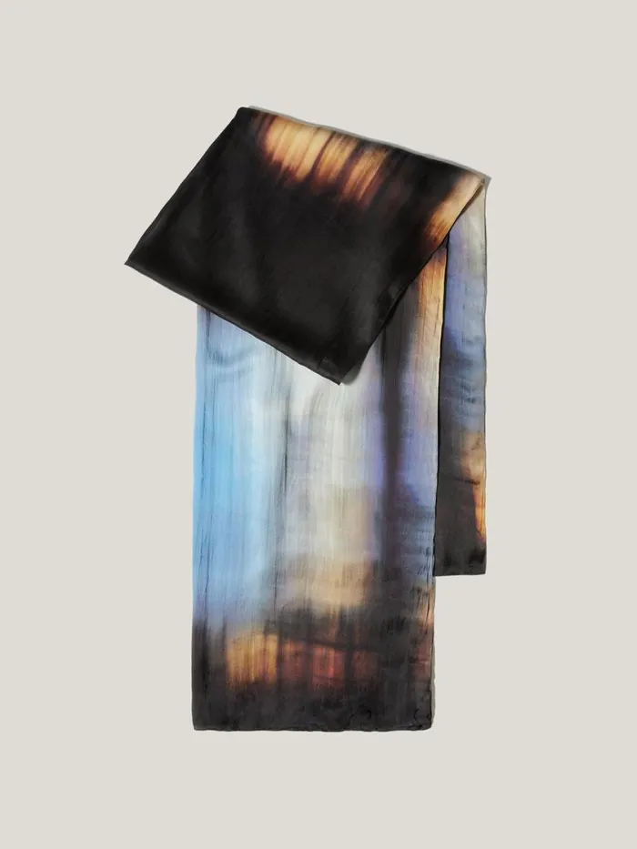 Jigsaw Modern Tie Dye Silk Scarf Multi Women Ponchos and Scarves