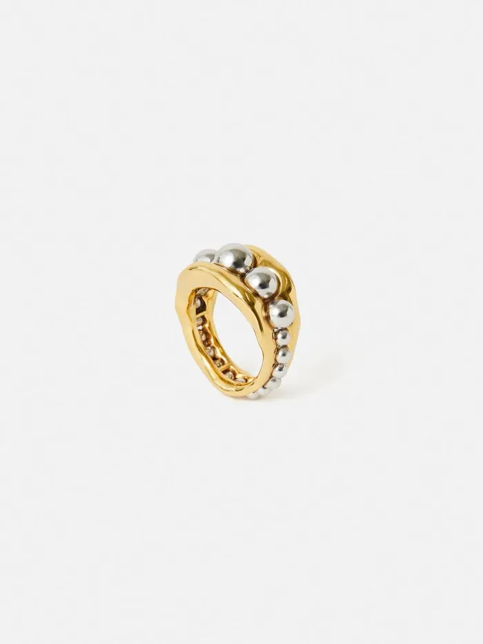 Jigsaw Molten Bead Ring Multi Women Party
