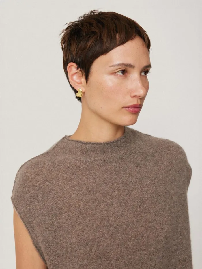 Jigsaw Molten Stud Earring Gold Women Jewellery