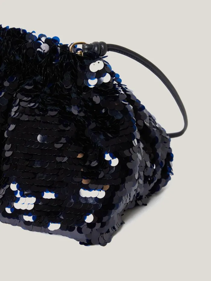 Jigsaw Oversized Sequin Clutch Navy Women Party