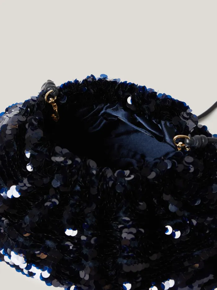 Jigsaw Oversized Sequin Clutch Navy Women Party