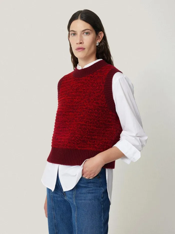 Jigsaw Perdi Knitted Tank Red Women Knitwear and Cashmere
