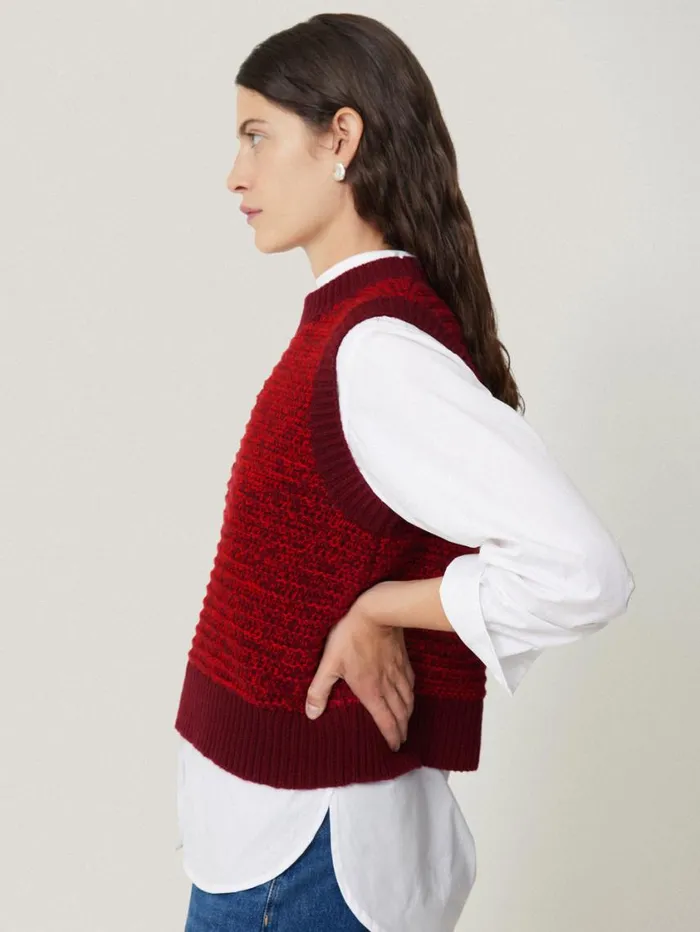 Jigsaw Perdi Knitted Tank Red Women Knitwear and Cashmere