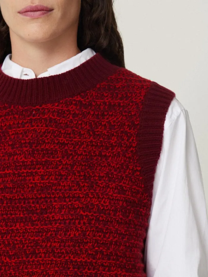 Jigsaw Perdi Knitted Tank Red Women Knitwear and Cashmere