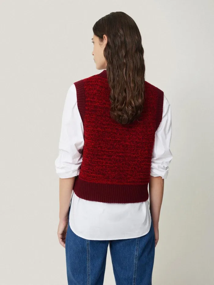 Jigsaw Perdi Knitted Tank Red Women Knitwear and Cashmere