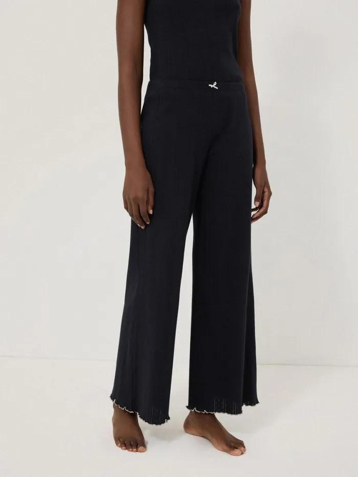 Jigsaw Pointelle Pyjama Trousers Navy Women Pyjamas and Loungewear