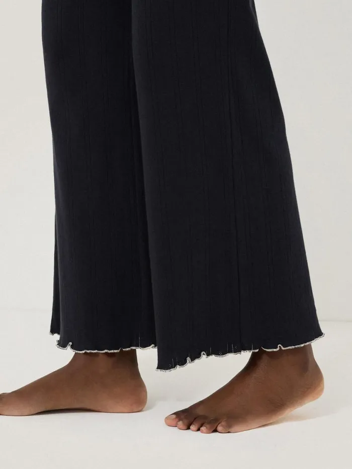 Jigsaw Pointelle Pyjama Trousers Navy Women Pyjamas and Loungewear
