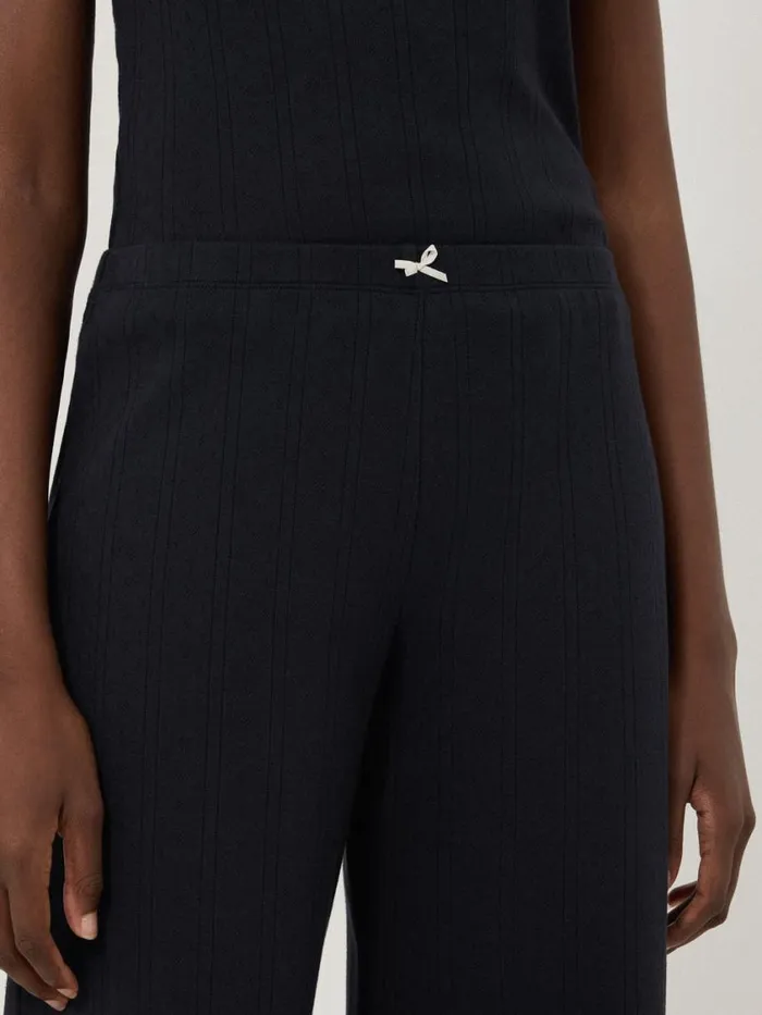 Jigsaw Pointelle Pyjama Trousers Navy Women Pyjamas and Loungewear