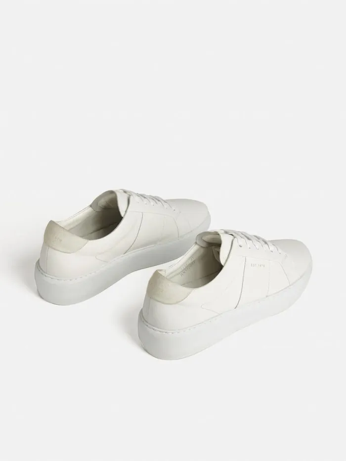Jigsaw Riva Leather Platform Trainer White Women Trainers