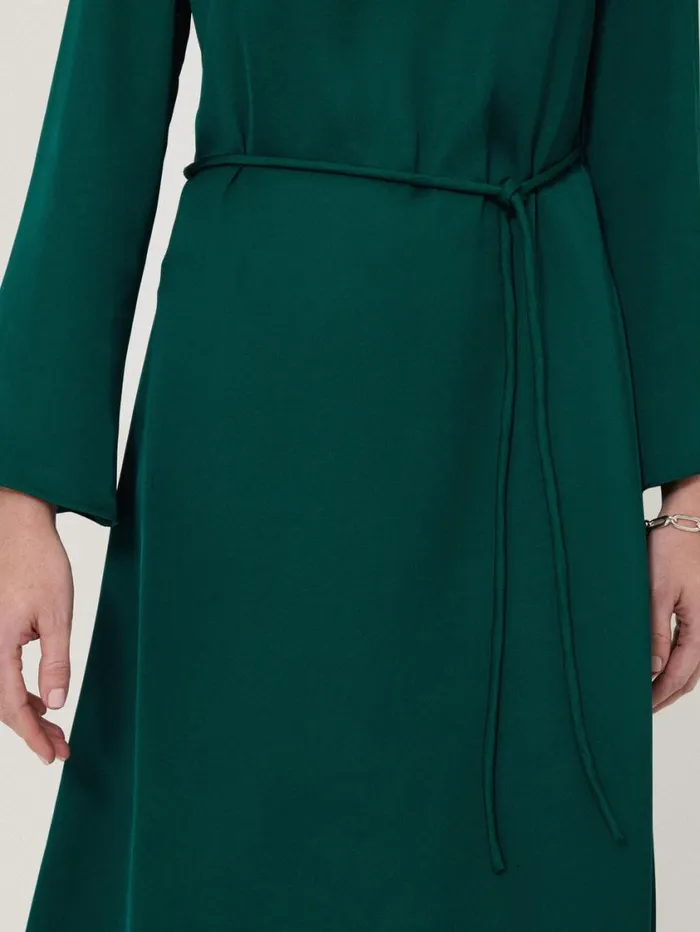 Jigsaw Satin Back Crepe Dress Green Women Party