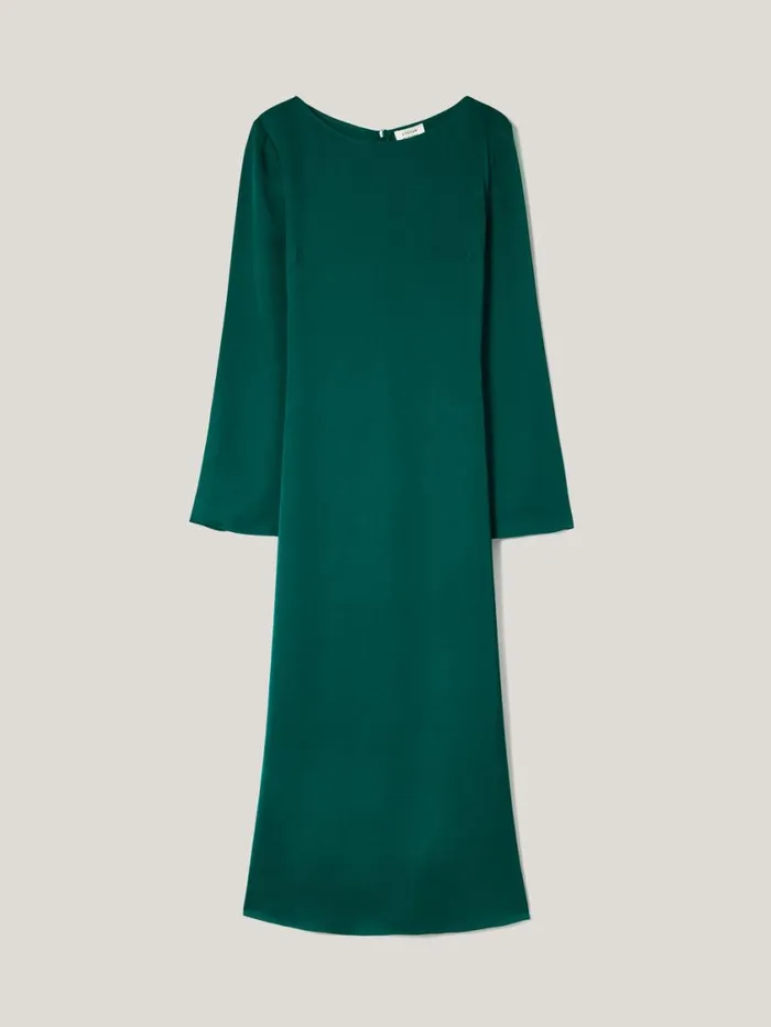 Jigsaw Satin Back Crepe Dress Green Women Party