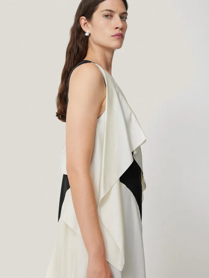 Jigsaw Sculptural Silk Twill Dress Monochrome Women Party