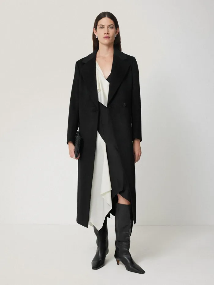 Jigsaw Sculptural Silk Twill Dress Monochrome Women Party