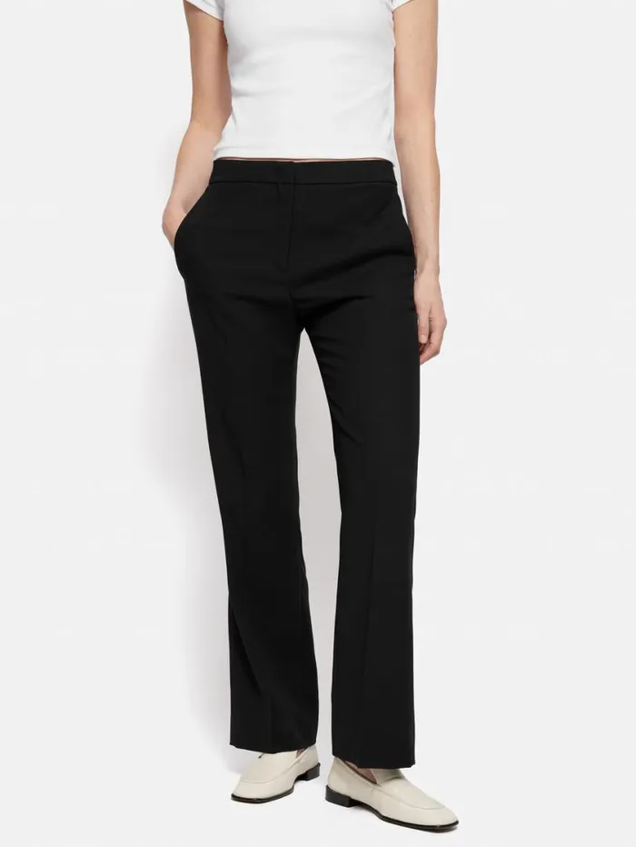 Jigsaw Short Fluid Twill Mason Trousers Black Women Trousers