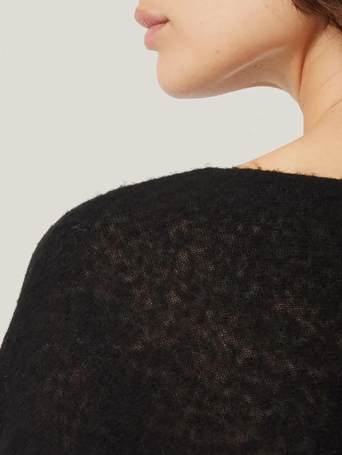 Jigsaw Soft Gauzy Knit Poncho Jumper Black Women Coords