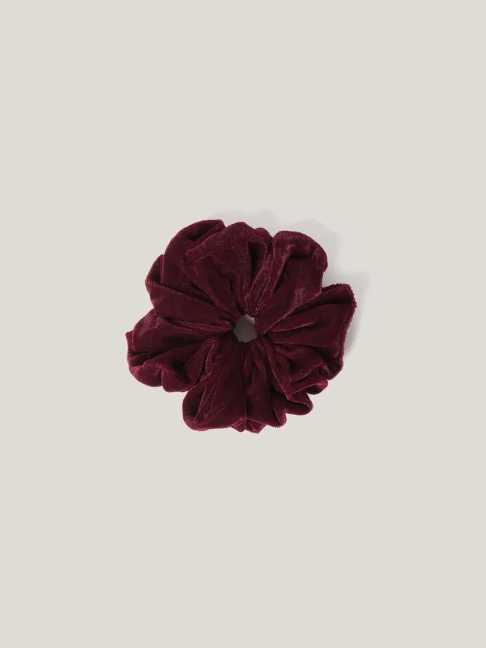 Jigsaw Velvet Scrunchie Burgundy Women Pyjamas and Loungewear