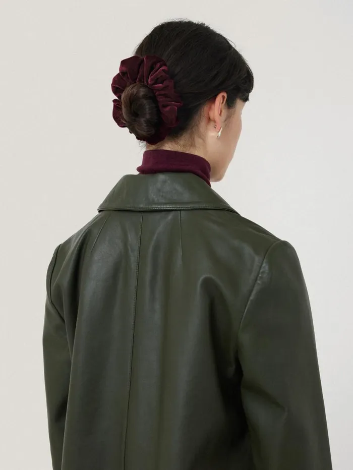 Jigsaw Velvet Scrunchie Burgundy Women Pyjamas and Loungewear