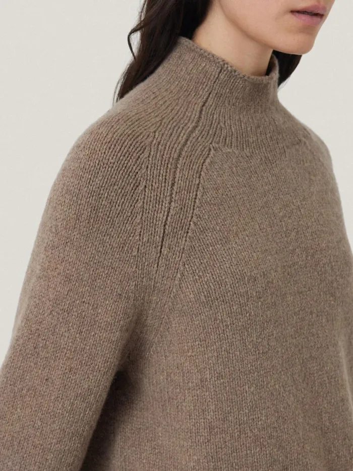 Jigsaw Wool Blend Snowdon Jumper Taupe Women Knitwear and Cashmere