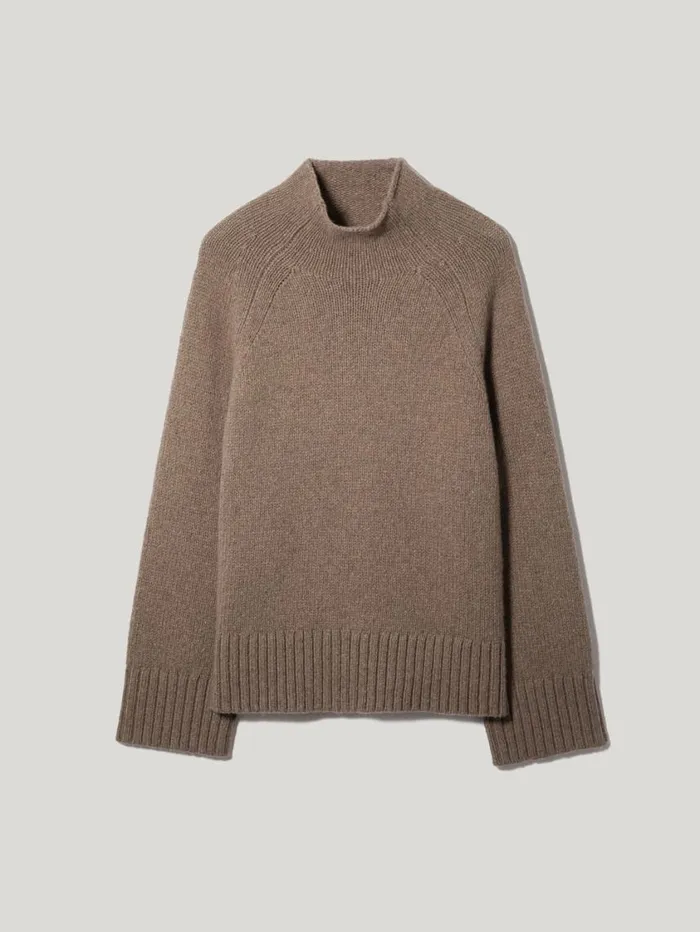Jigsaw Wool Blend Snowdon Jumper Taupe Women Knitwear and Cashmere