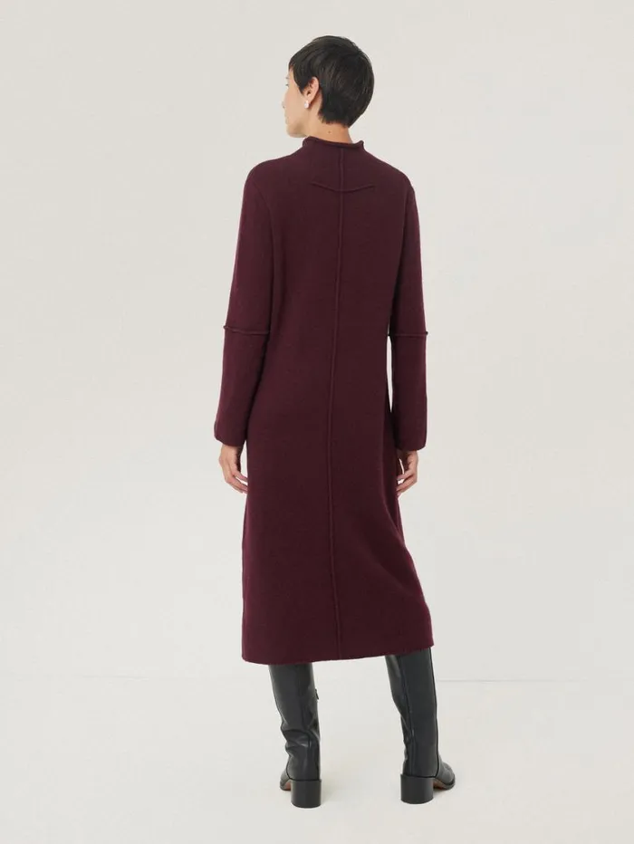 Jigsaw Wool Cashmere Blend Dress Burgundy Women Knitwear and Cashmere
