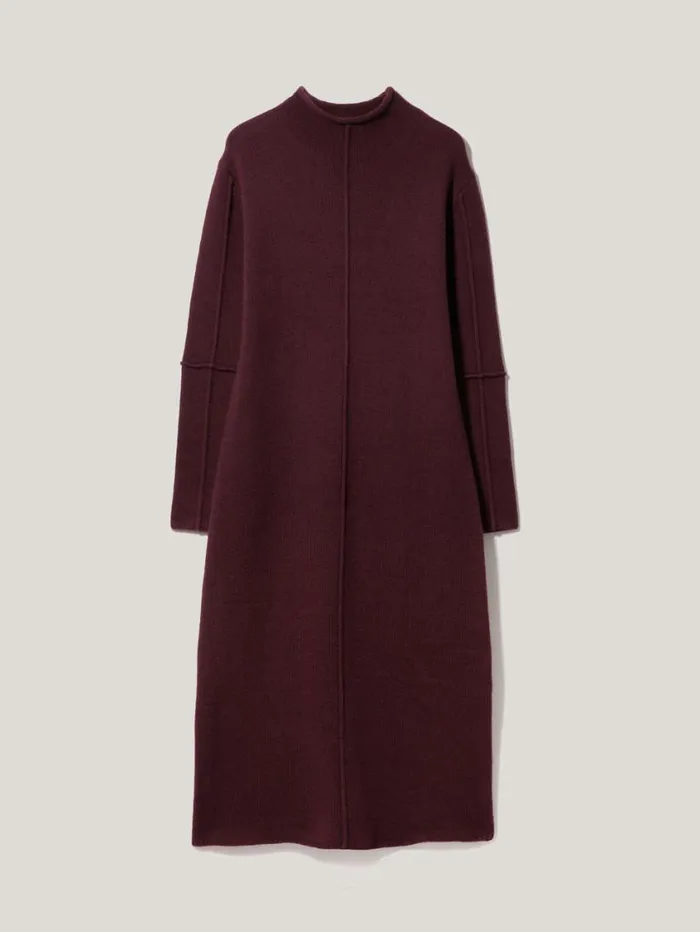 Jigsaw Wool Cashmere Blend Dress Burgundy Women Knitwear and Cashmere