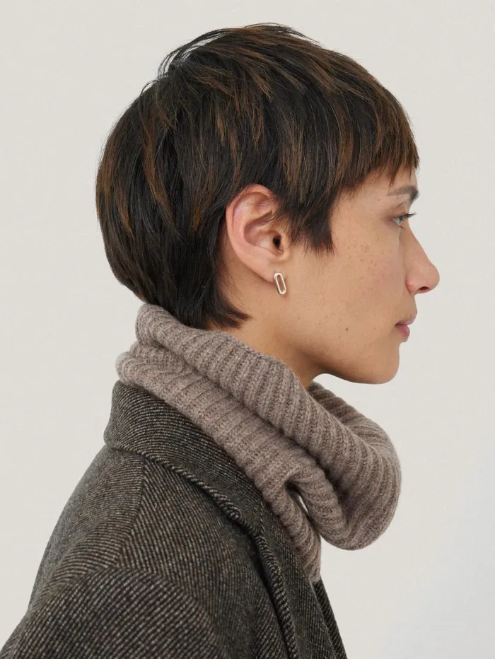 Jigsaw Wool Cashmere Blend Snood Oatmeal Women Knitwear and Cashmere