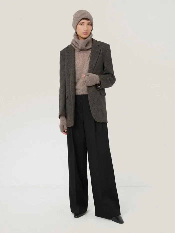 Jigsaw Wool Cashmere Blend Snood Oatmeal Women Knitwear and Cashmere