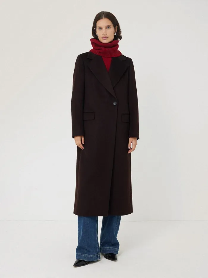 Jigsaw Wool Cashmere Blend Snood Red Women Ponchos and Scarves
