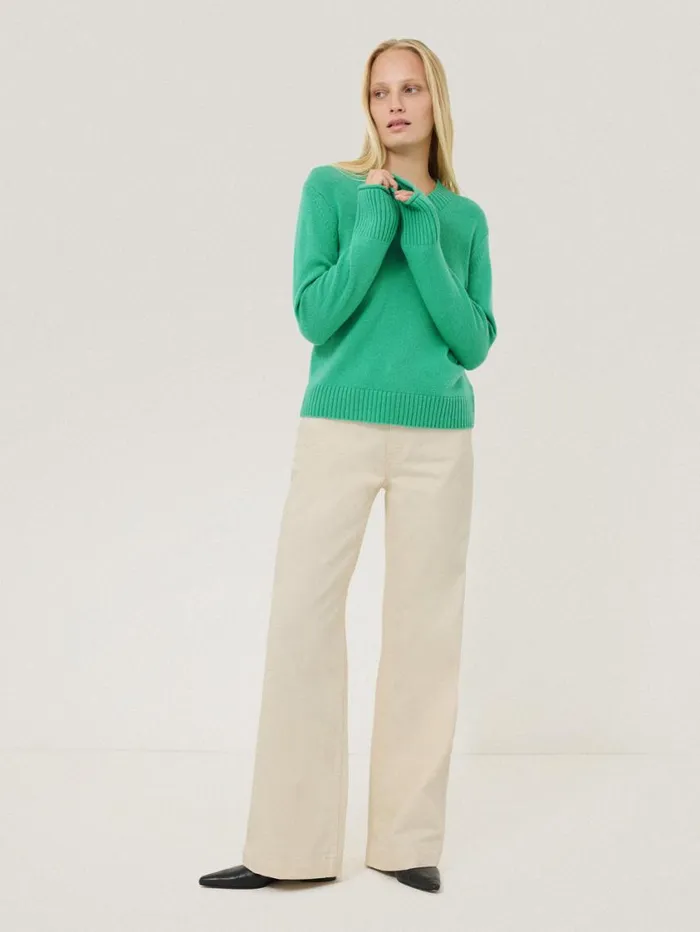 Jigsaw Wool Cashmere Blend V Neck Green Women Knitwear and Cashmere