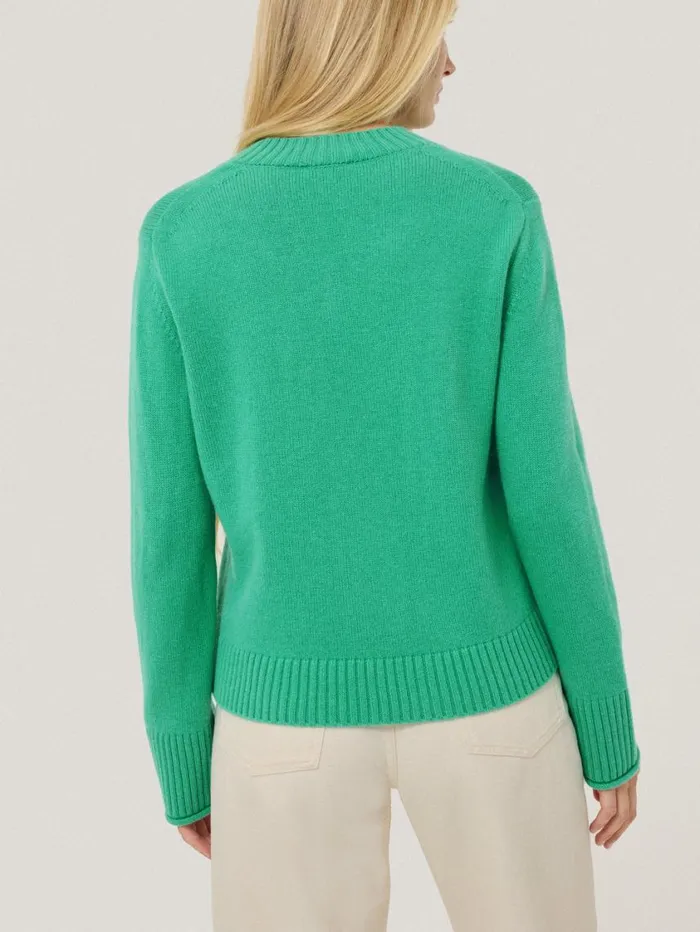 Jigsaw Wool Cashmere Blend V Neck Green Women Knitwear and Cashmere