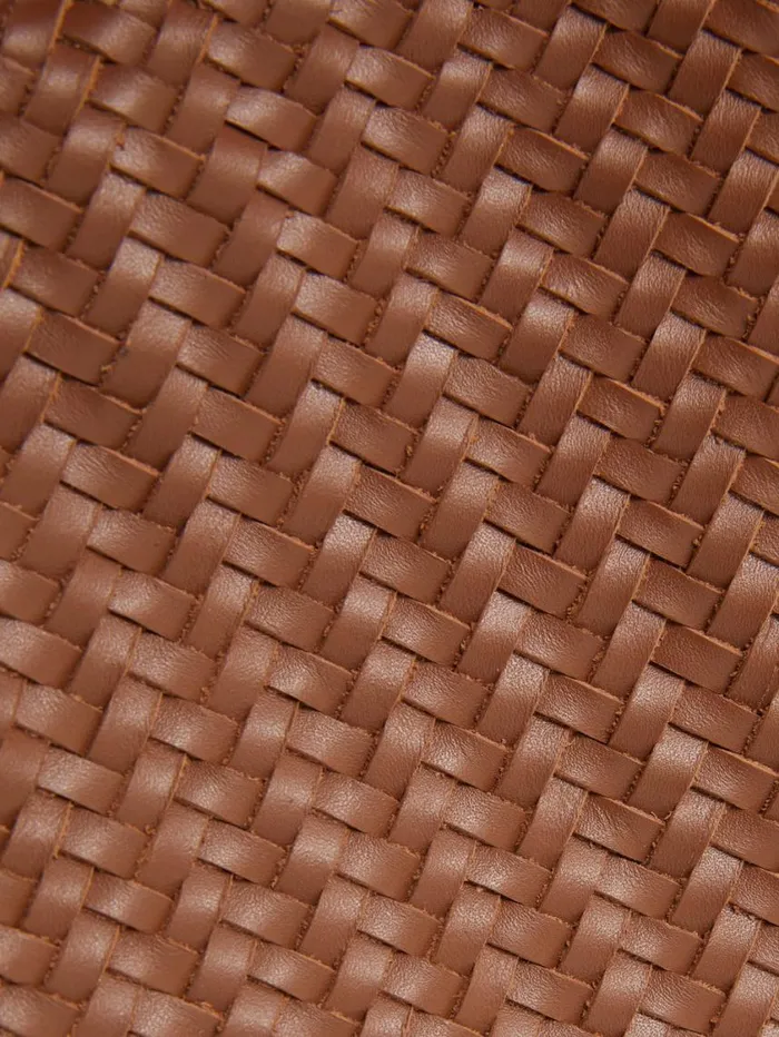 Jigsaw Woven Leather Pouch Tan Women Wallets and Card Holders