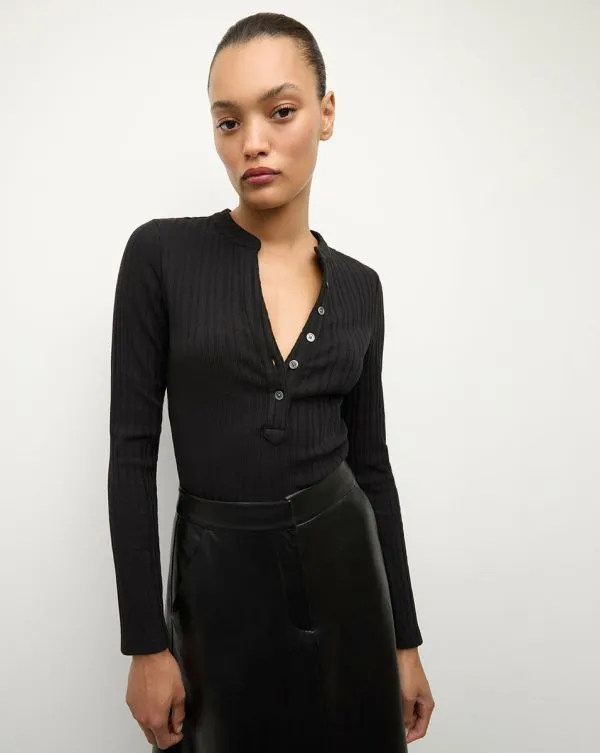 Jocelyn Henley Shirt Black Women Veronica Beard Tops