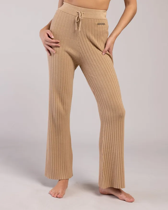 Joggers Rib Lounge Wide Leg Pant Tan Rib 8211 Bloch Adult