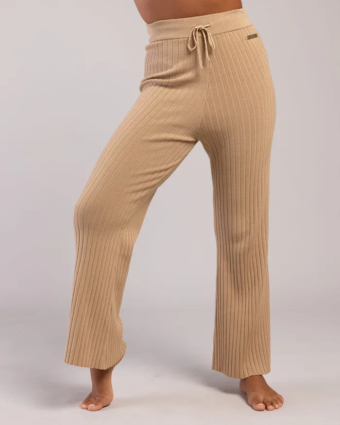 Joggers Rib Lounge Wide Leg Pant Tan Rib 8211 Bloch Adult