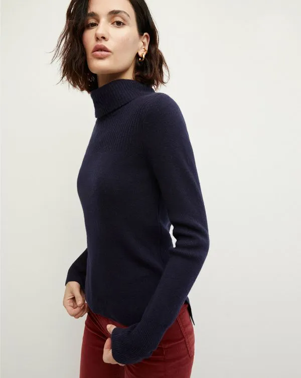 Jurnee Cashmere Turtleneck Navy Women Veronica Beard Sweaters