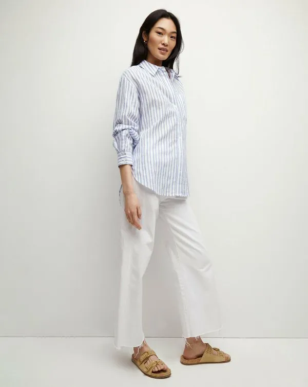 Keiko ButtonDown Shirt Blueandwhite Women Veronica Beard Tops