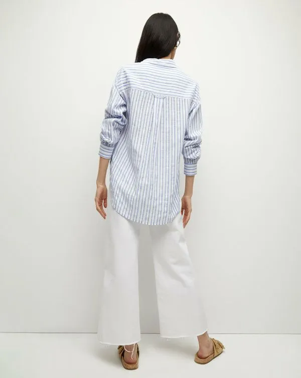 Keiko ButtonDown Shirt Blueandwhite Women Veronica Beard Tops