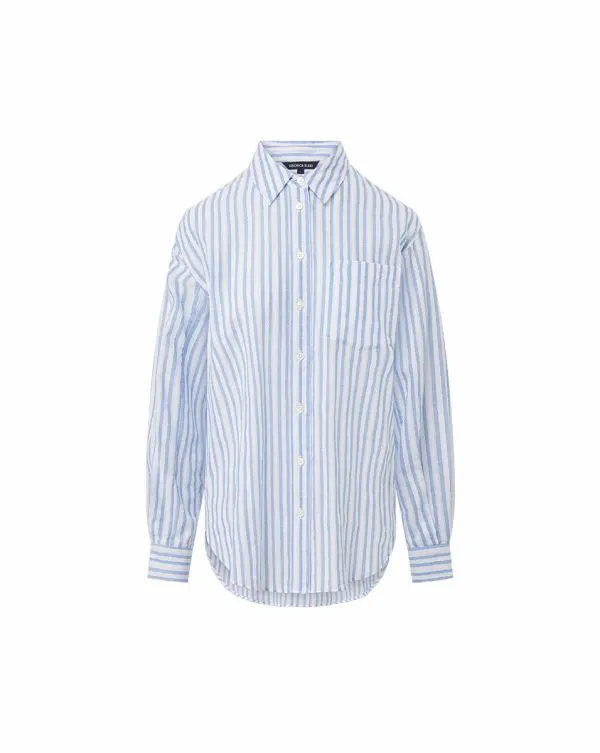 Keiko ButtonDown Shirt Blueandwhite Women Veronica Beard Tops