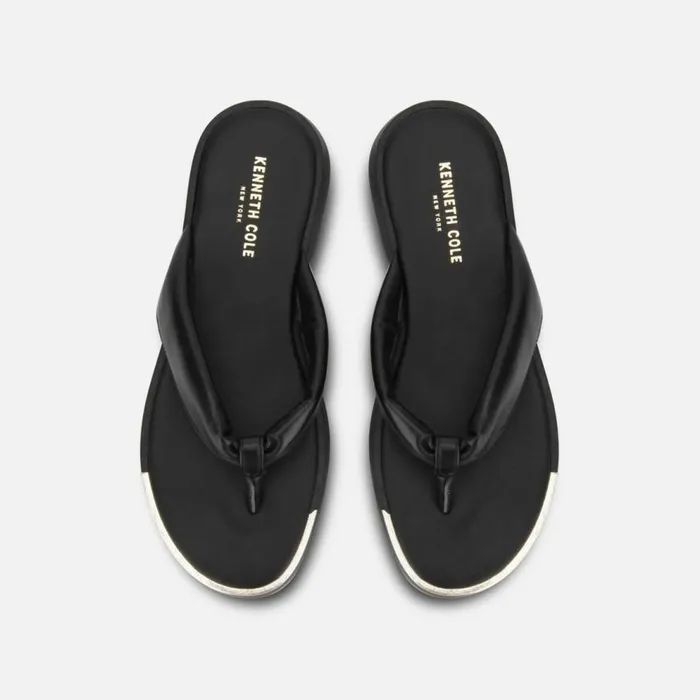 Kenneth Cole Athens Flatform Thong Sandal Black Women Sandals