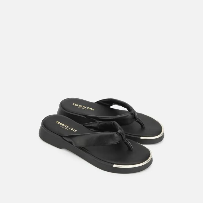 Kenneth Cole Athens Flatform Thong Sandal Black Women Sandals