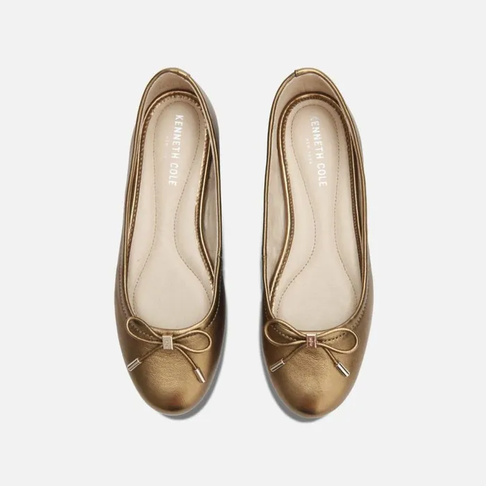 Kenneth Cole Balance Metallic Ballet Flat Caramel Women Flats