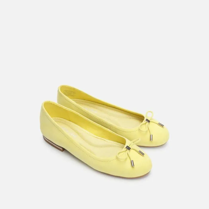 Kenneth Cole Balance Suede Ballet Flat Lemon Women Flats