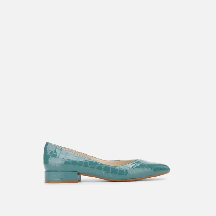 Kenneth Cole Camelia Patent Leather Ballet Sea Green Women Flats