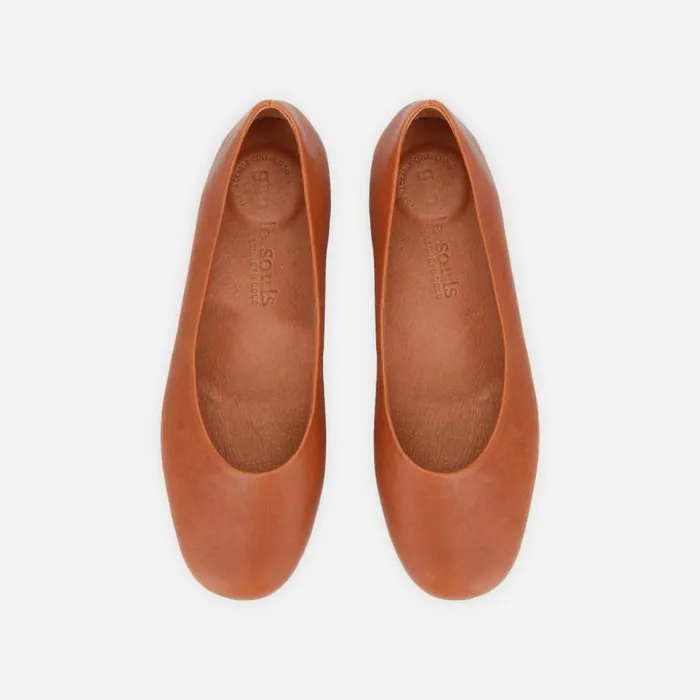 Kenneth Cole Eugene Travel Ballet Flat Cognac Women Flats
