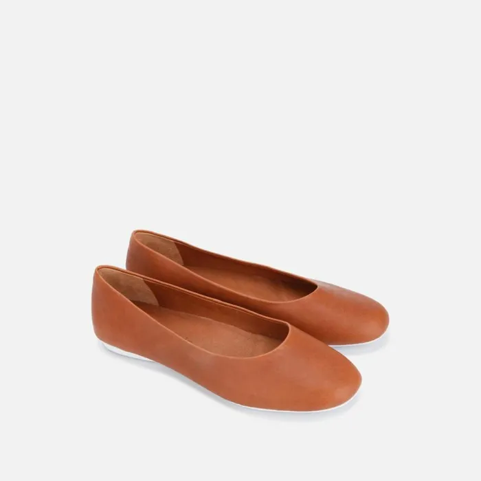 Kenneth Cole Eugene Travel Ballet Flat Cognac Women Flats