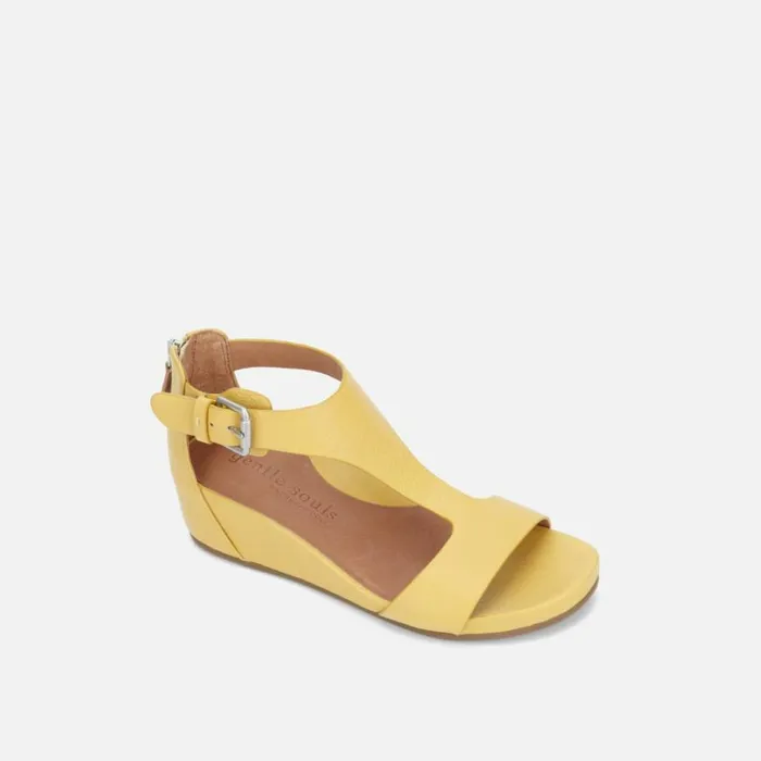 Kenneth Cole Gisele Wedge Sandal Pale Yellow Women Gentle Souls