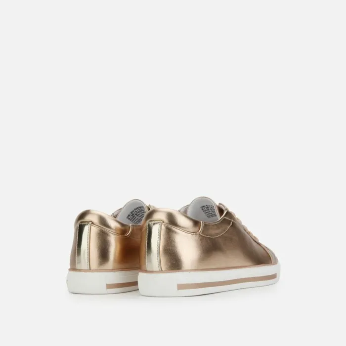 Kenneth Cole Kam Stripe Metallic Sneaker Rose Gold Women Sneakers