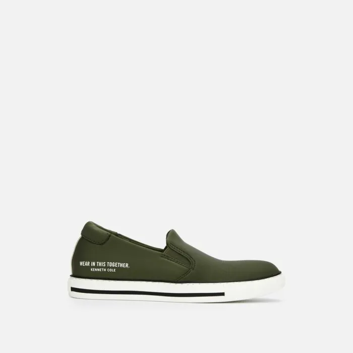 Kenneth Cole Kam Stripe Slip On Witt Olive Women Sneakers