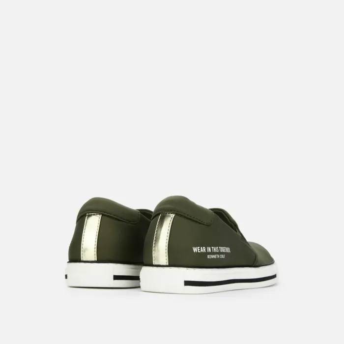 Kenneth Cole Kam Stripe Slip On Witt Olive Women Sneakers