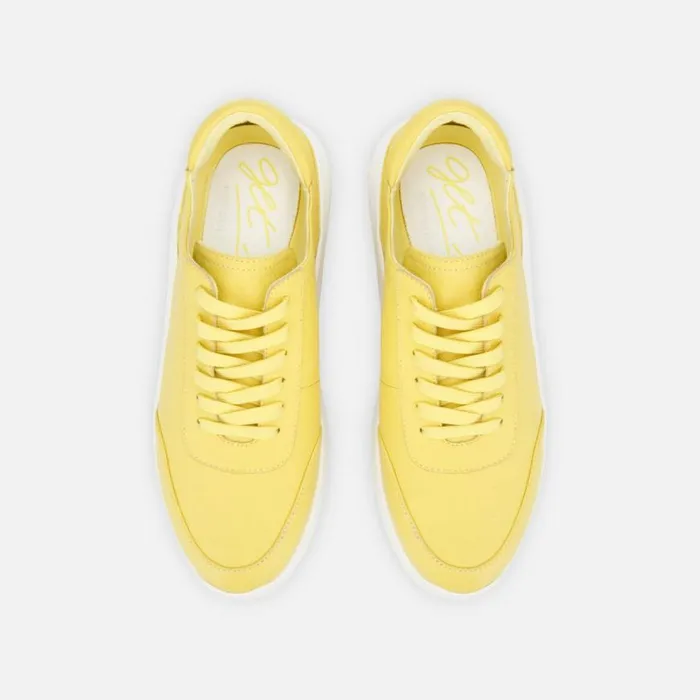Kenneth Cole Mello Neon Leather Platform Sneaker Mello Yellow Women Sneakers